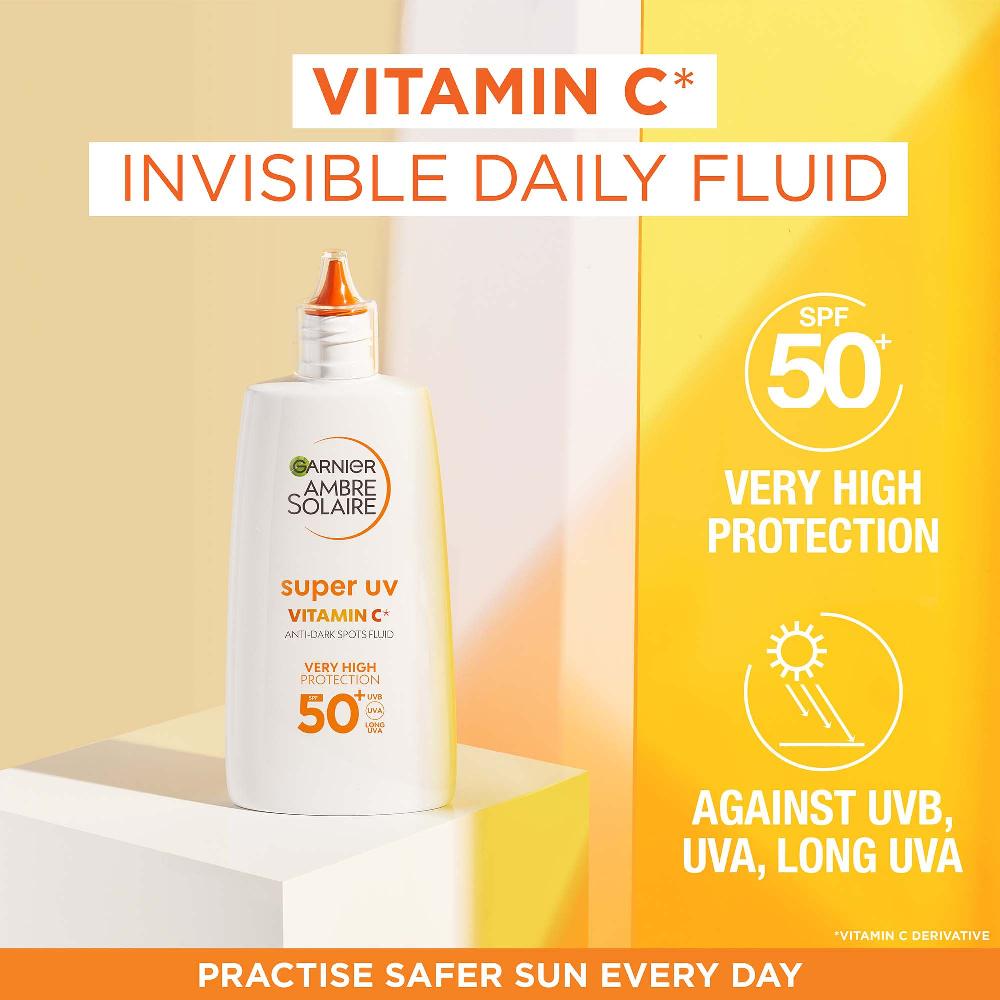 Lookfantastic Garnier Ambre Solaire Super-UV Vitamin-C-Gesichtsfluid Für Den Täglichen Gebrauch LSF 50+ 40 ml