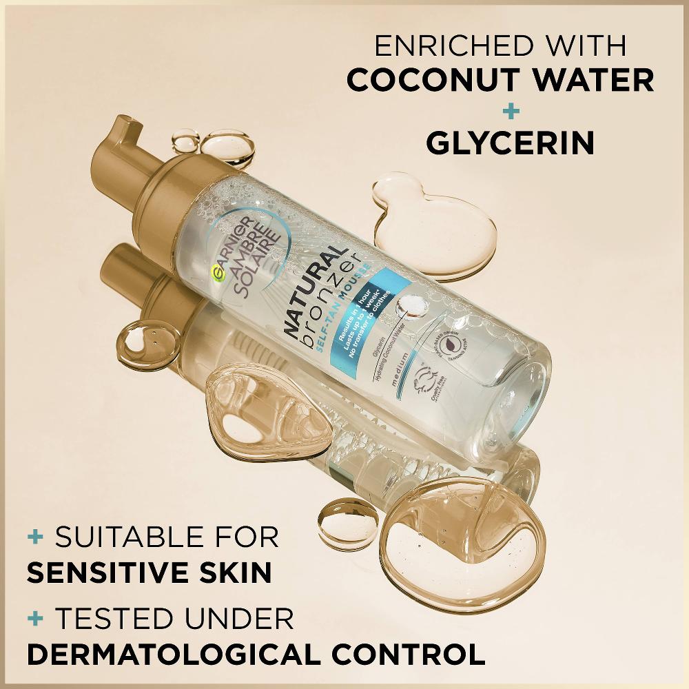 Lookfantastic Garnier Ambre Solaire Vegan Natural Bronzer Intense Clear Self Tan Mousse 200ml