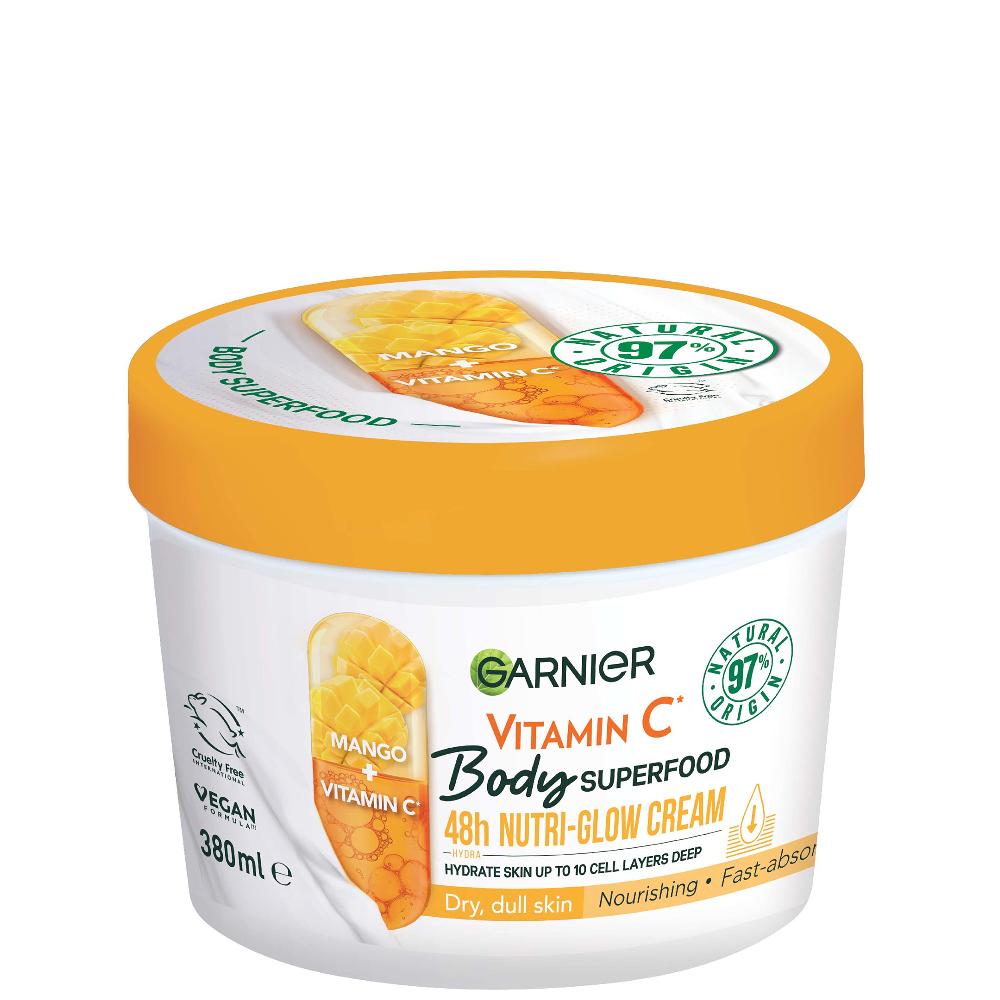 lookfantastic Garnier Body Superfood Nutri Glow Körpercreme Vitamin C und Mango 380 ml