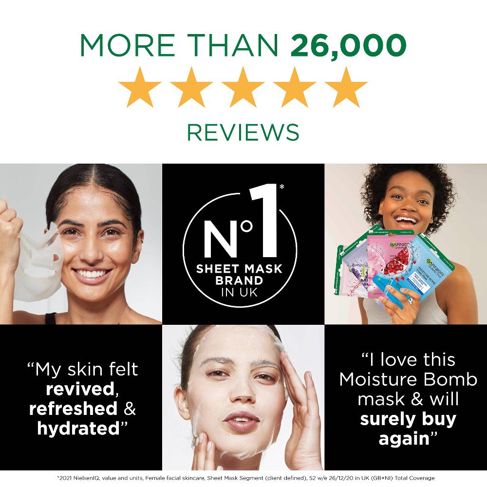 Lookfantastic Garnier Charcoal And Algae Hydrating Face Sheet Mask