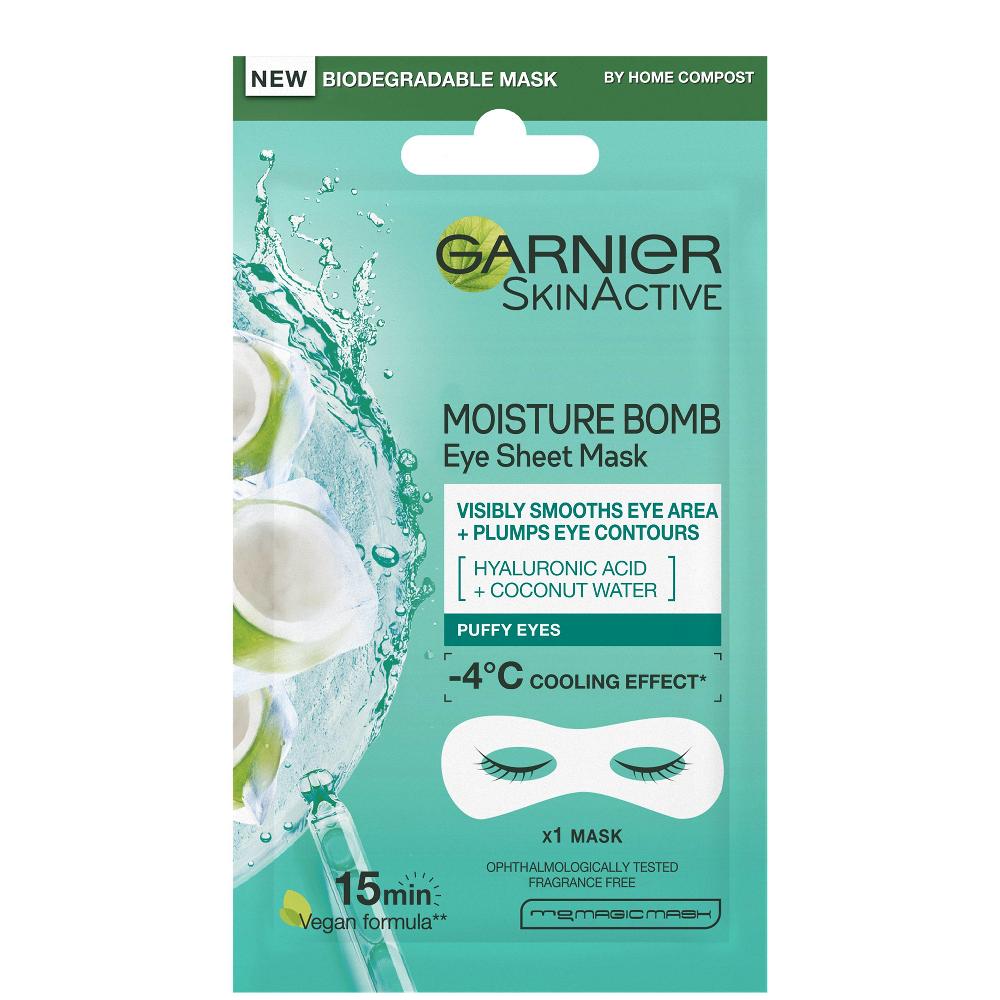lookfantastic Garnier Hyaluronsäure und Kokoswasser Feuchtigkeitsspendende Aufpolsternde Augentuchmaske 6 g