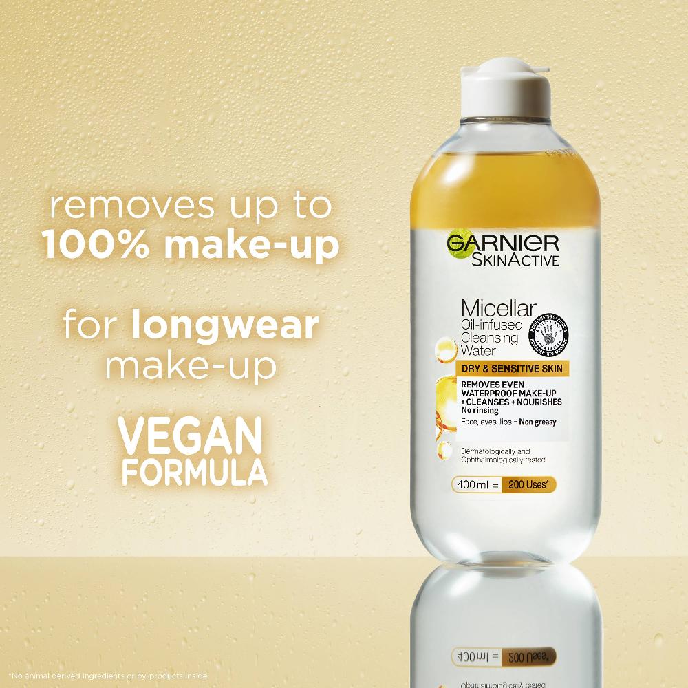 Lookfantastic Garnier Mizellenwasser Oil Infused Gesichtsreinigung Und Make-up-Entferner 400 ml