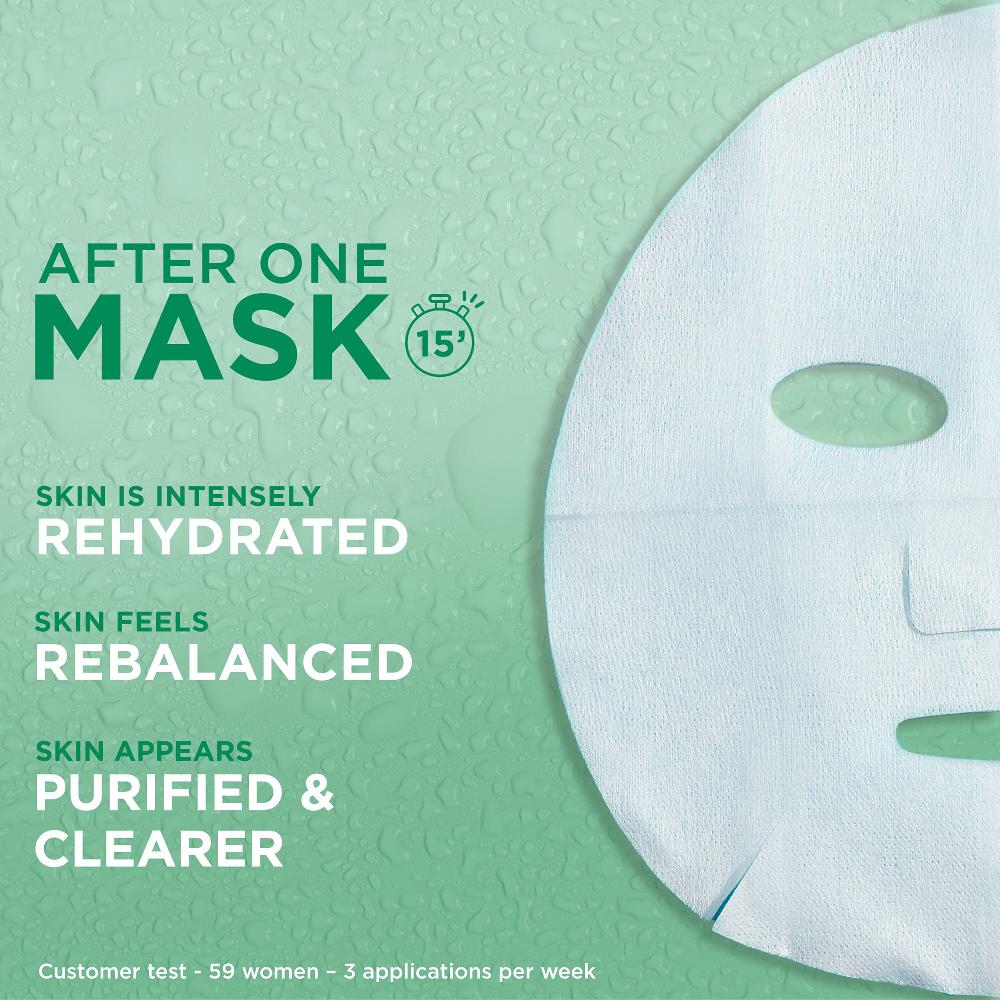 Lookfantastic Garnier Moisture Bomb Grüner Tee Feuchtigkeitsspendende Gesichtstuchmaske Für Mischhaut 32 g