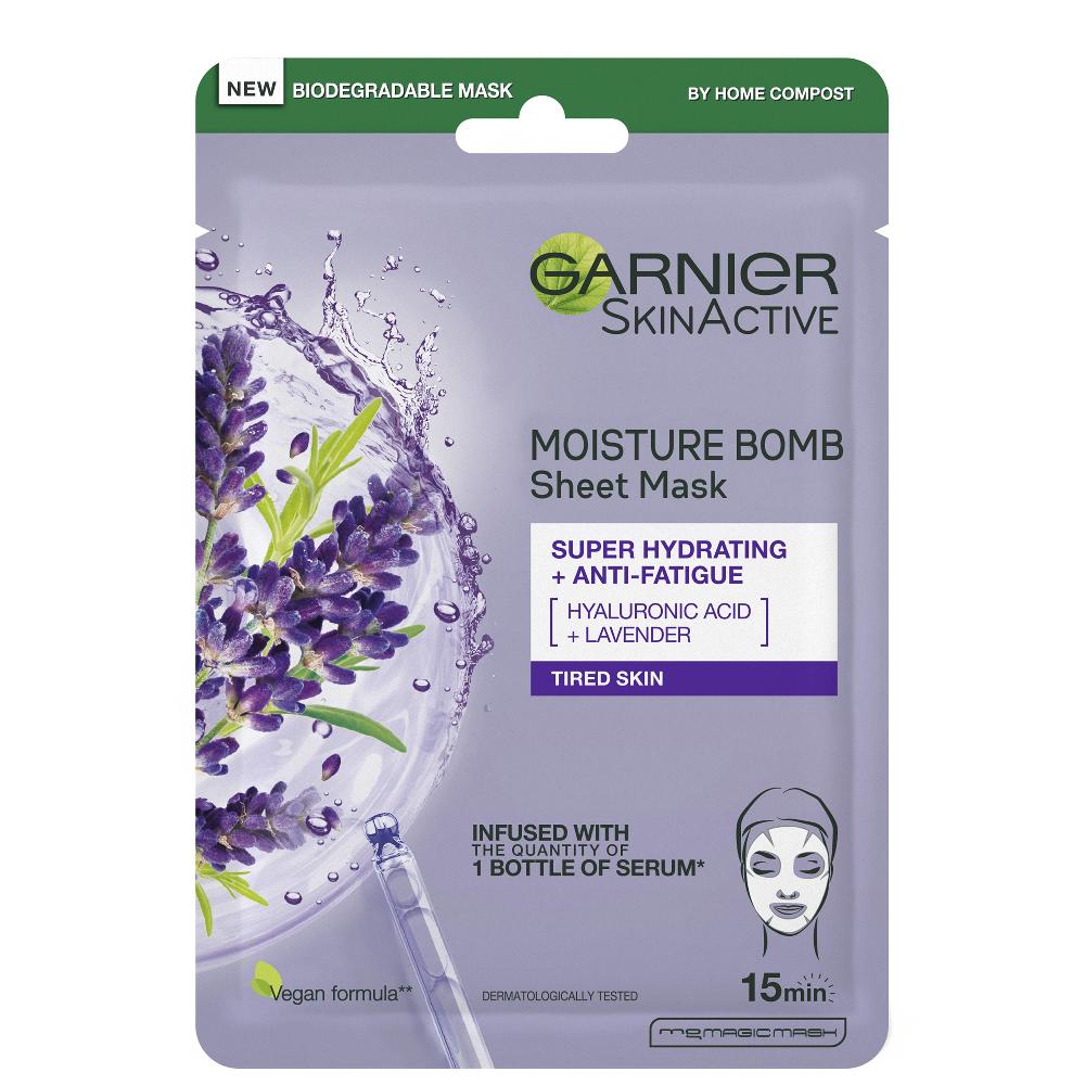 Lookfantastic Garnier Moisture Bomb Lavender Hydrating Face Sheet Mask