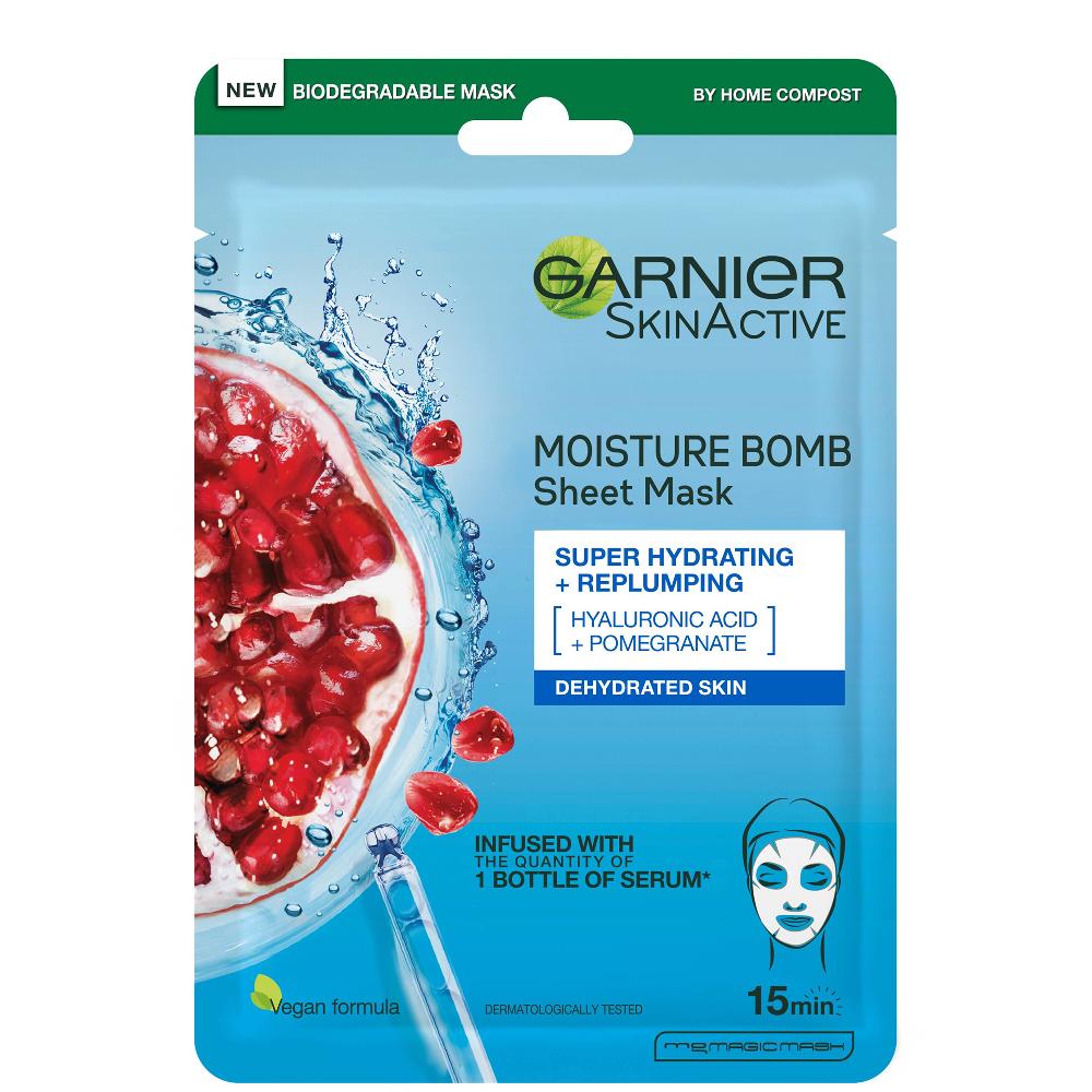 lookfantastic Garnier Moisture Bomb Pomegranate Hydrating Face Sheet Mask