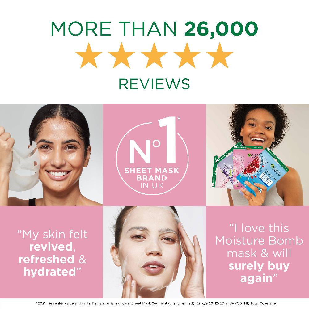 Lookfantastic Garnier Moisture Bomb Sakura Hydrating Face Sheet Mask