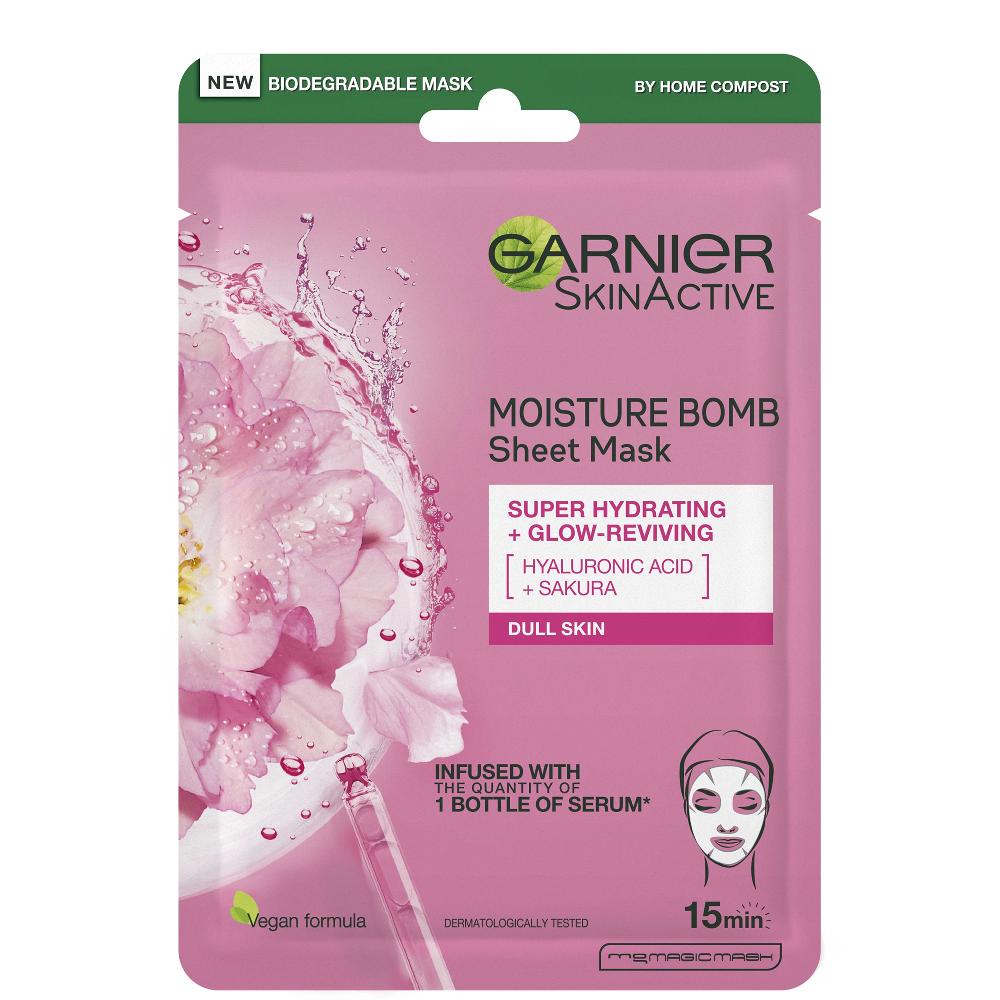 lookfantastic Garnier Moisture Bomb Sakura Hydrating Face Sheet Mask
