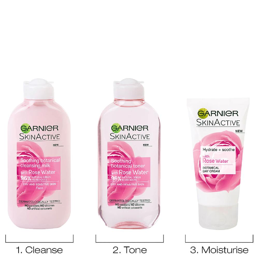 Lookfantastic Garnier Natural Rose Reinigungsmilch und Make-up-Entferner Für Empfindliche Haut 200 ml