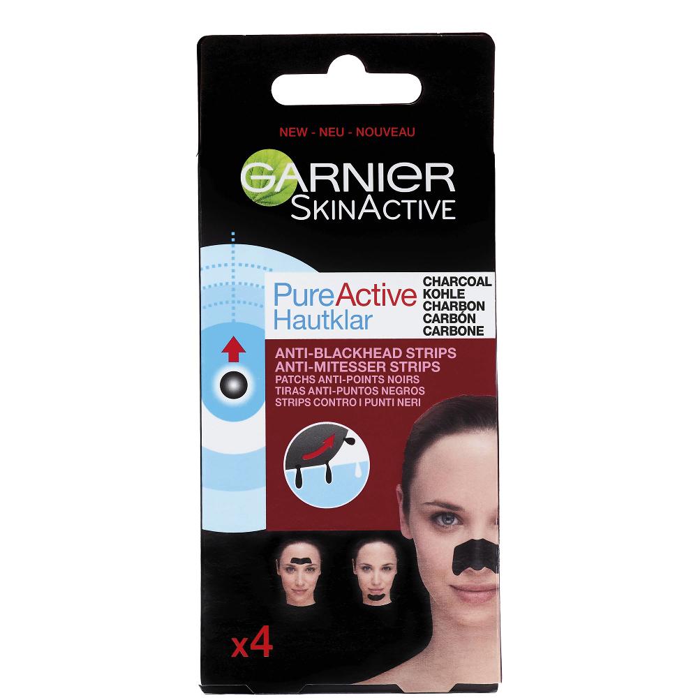 lookfantastic Garnier Pure Active Charcoal Anti-Blackhead Nose Strips x 4