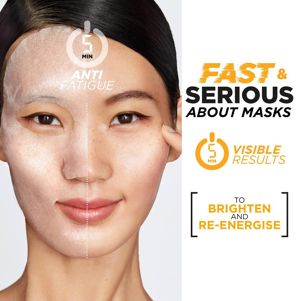 Lookfantastic Garnier SkinActive Anti Fatigue Ampoule Sheet Mask - Pineapple And 1% Vitamin C 15g