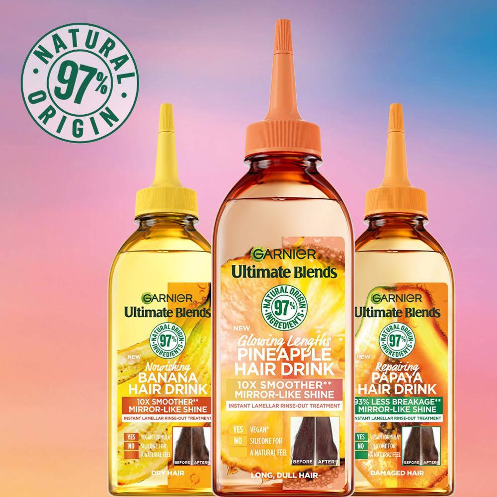 Lookfantastic Garnier Ultimate Blends Glowing Lengths Ananas Flüssige Haar-Drink-Spülung Für Langes Stumpfes Haar 200 ml