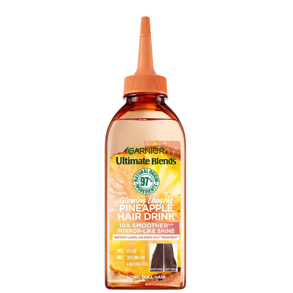 lookfantastic Garnier Ultimate Blends Glowing Lengths Ananas Flüssige Haar-Drink-Spülung für Langes Stumpfes Haar 200 ml