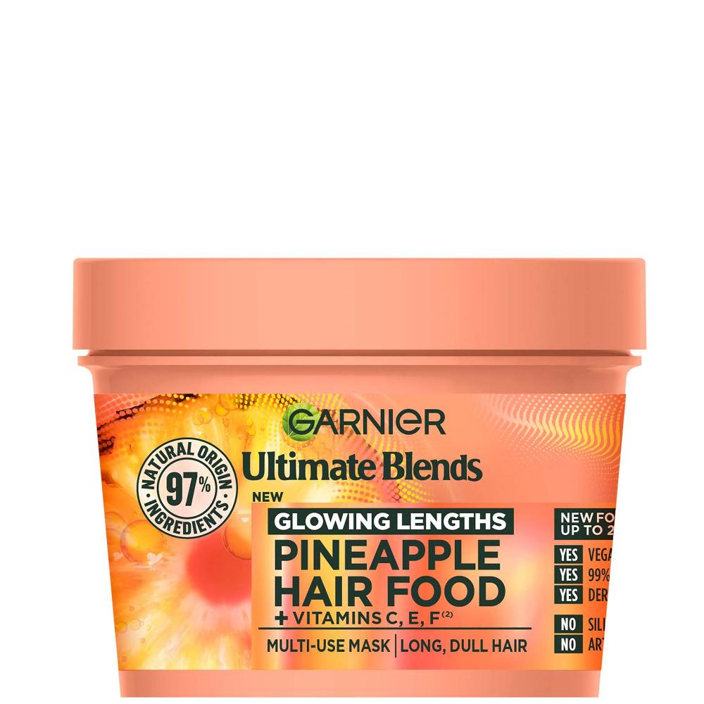 lookfantastic Garnier Ultimate Blends Glowing Lengths Ananas und Amla Hair Food 3-in-1-Haarmaskenbehandlung 400 ml