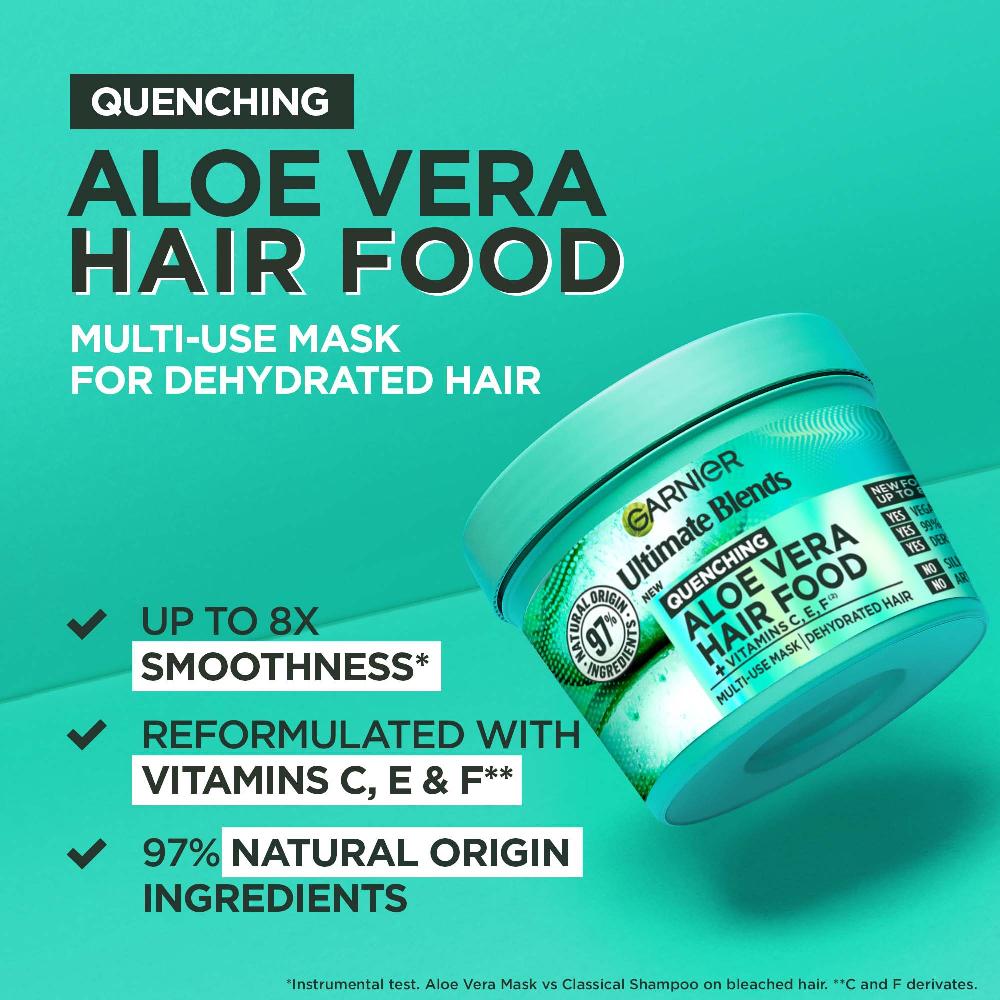 Lookfantastic Garnier Ultimate Blends Hair Food Aloe Vera 3-in-1 Maskenbehandlung Normales Haar 390 ml