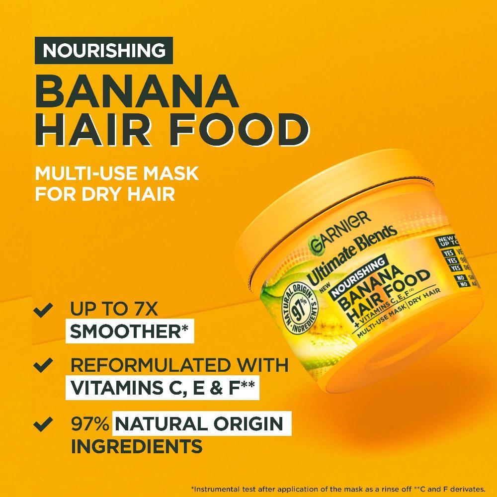 Lookfantastic Garnier Ultimate Blends Hair Food Banane 3-in-1-Behandlung Mit Einer Maske Für Trockenes Haar 390 ml