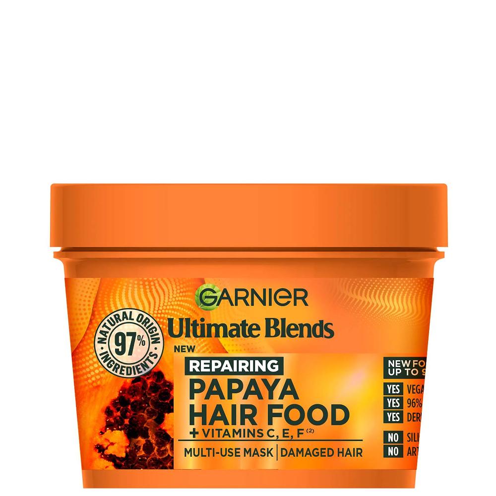 lookfantastic Garnier Ultimate Blends Hair Food Papaya 3-in-1-Behandlung mit Einer Maske für Geschädigtes Haar 390 ml