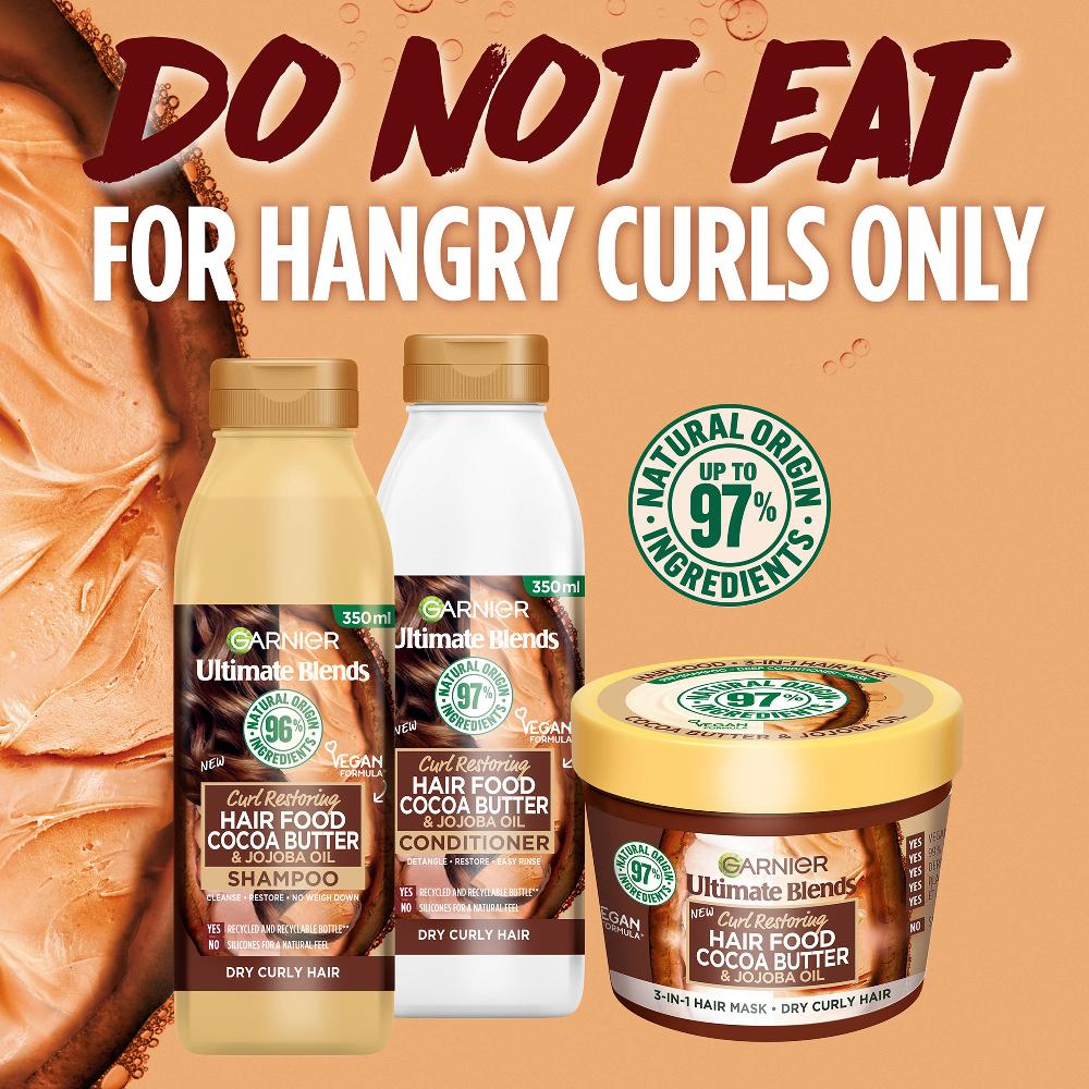 Lookfantastic Garnier Ultimate Blends Kakaobutter Shampoo Für Trockenes Lockiges Haar 350 ml