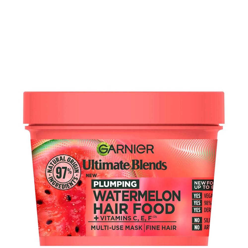 lookfantastic Garnier Ultimate Blends Plumping Hair Food Wassermelonen-3-in-1-Behandlung mit einer Maske 390 ml