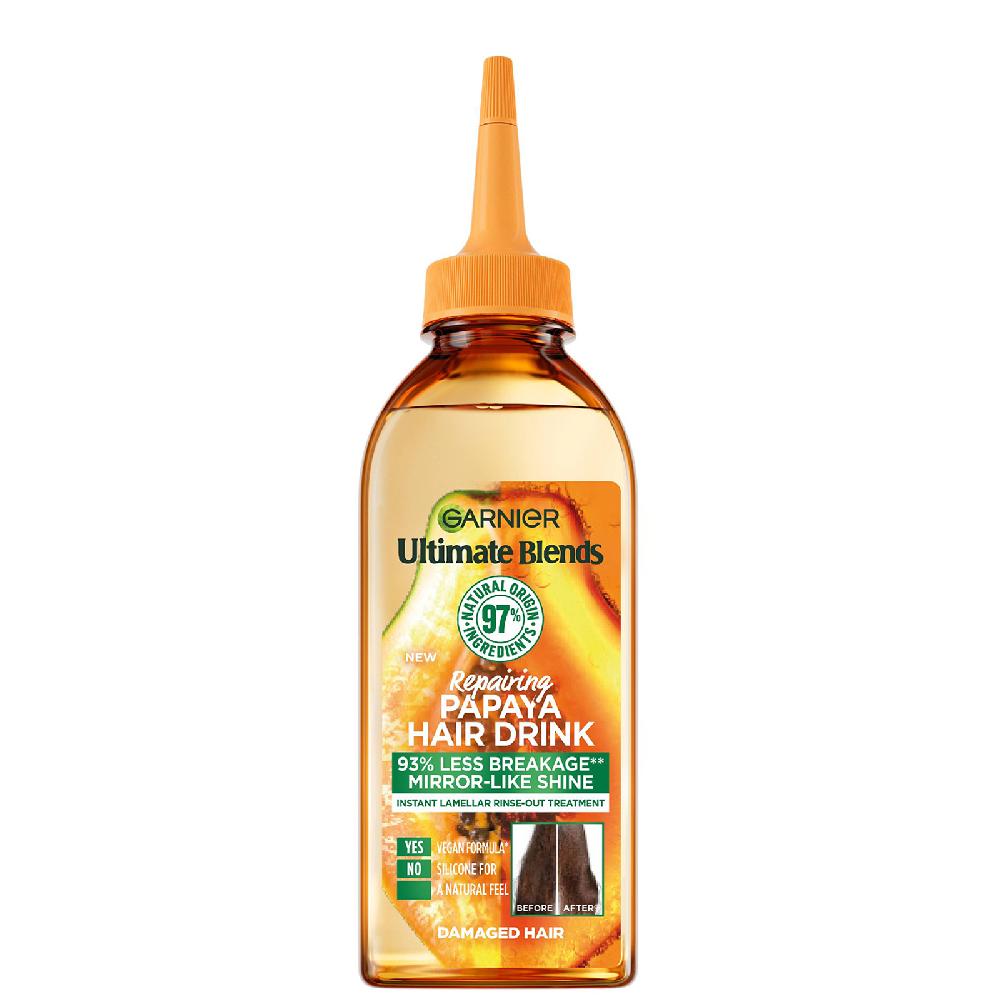 lookfantastic Garnier Ultimate Blends Reparierende Flüssige Papaya Haar-Drink-Spülung für Trockenes Haar 200 ml