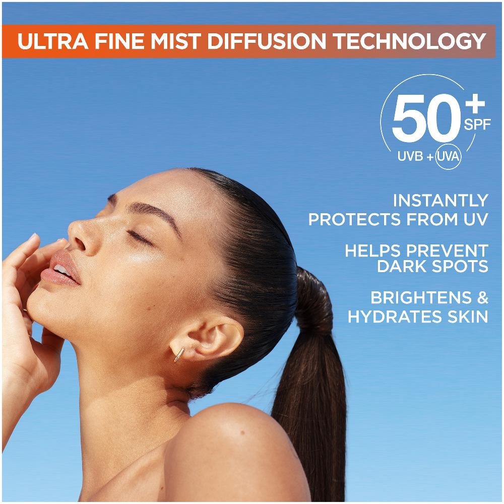 Lookfantastic Garnier Vitamin C Brightening Over Make-Up UV Mist Invisible With SPF50+ And Vitamin C 75ml