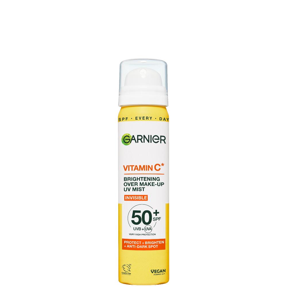 lookfantastic Garnier Vitamin C Brightening Over Make-Up UV Mist Invisible with SPF50+ and Vitamin C 75ml