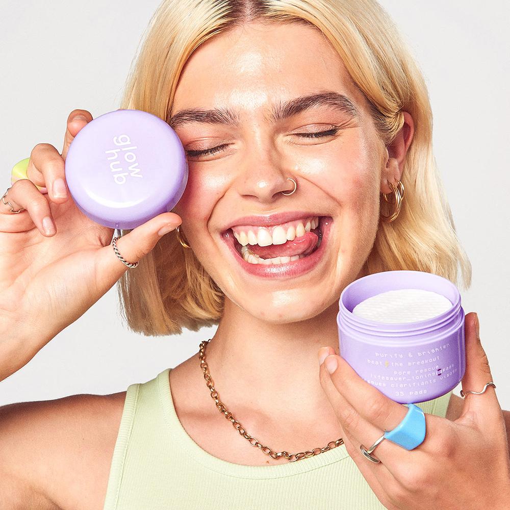 Lookfantastic Glow Hub Purify & Brighten Pore Rescue Toning Pads 35pk