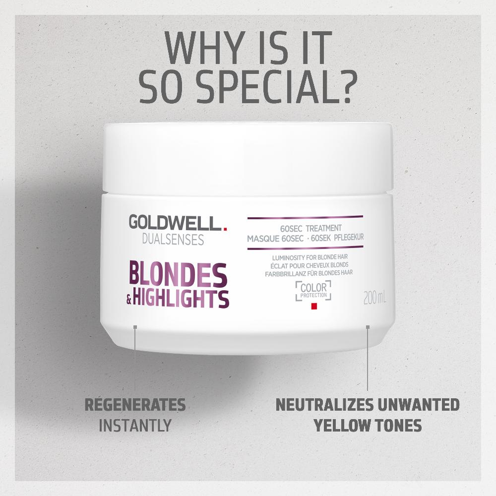 Lookfantastic Goldwell Dualsenses Blonde And Highlights Anti-Yellow 60Sec Treatment 200ml