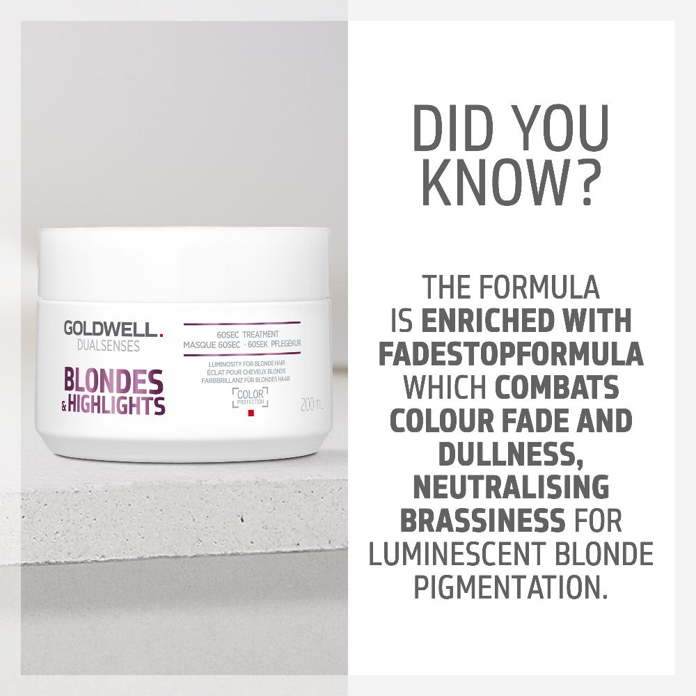 Lookfantastic Goldwell Dualsenses Blonde And Highlights Anti-Yellow 60Sec Treatment 200ml