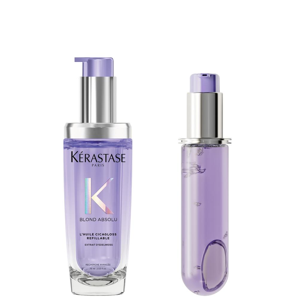 lookfantastic Kérastase Blond Absolu L’Huile Cicagloss Refillable Hair Oil 75ml and Refill Capsule Duo for Blonde or Lightened Hair