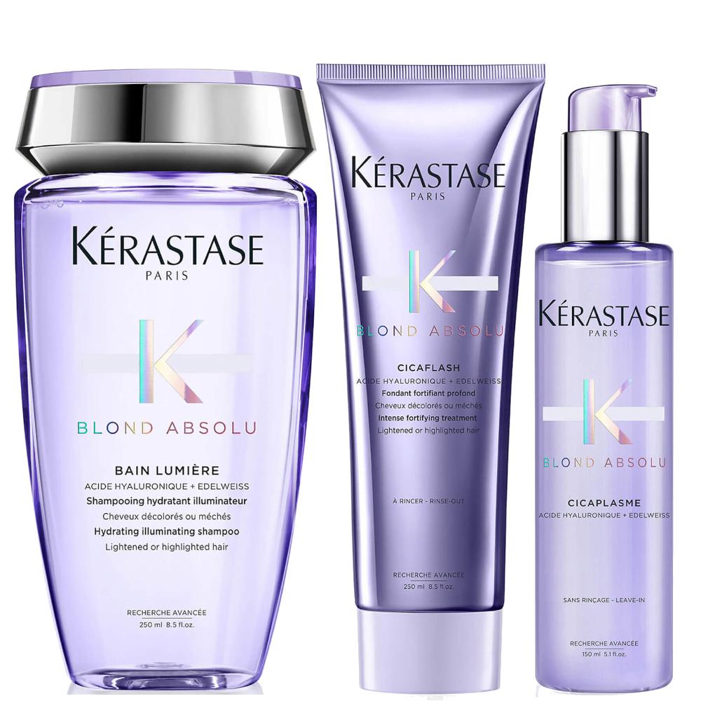 lookfantastic Kérastase Blond Absolu Shampoo Conditioner and Treatment Hair Routine for Lightened or Highlighted Hair