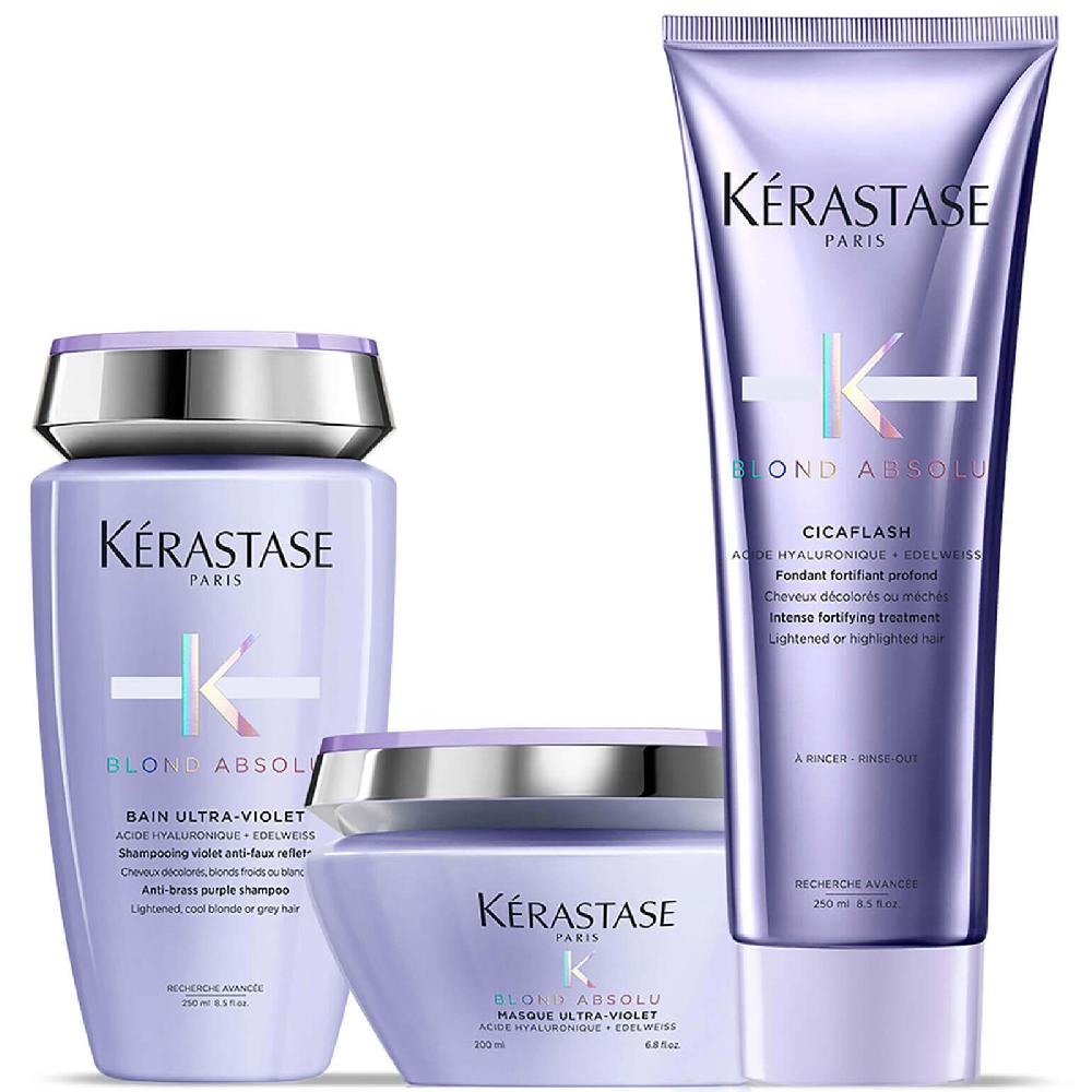 lookfantastic Kérastase Blond Absolu Ultra Violet Shampoo Masque and Conditioner Trio