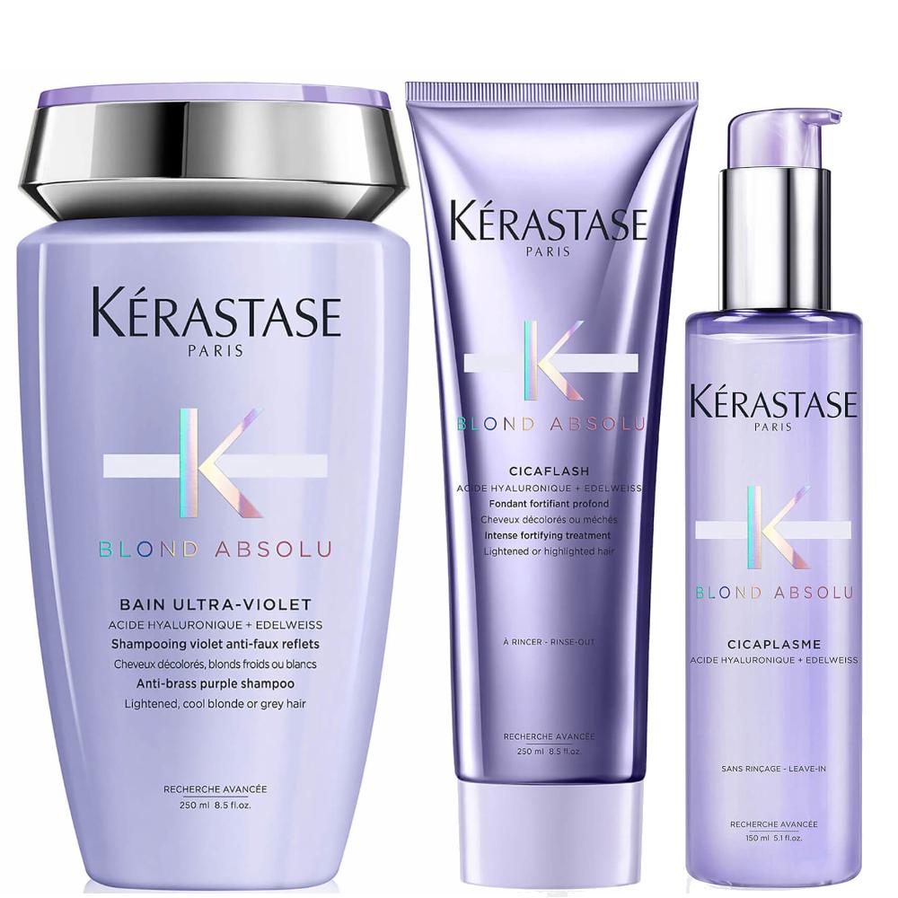 lookfantastic Kérastase Blond Absolu Ultraviolet Shampoo Conditioner and Treatment Routine for Brightening Blonde Hair