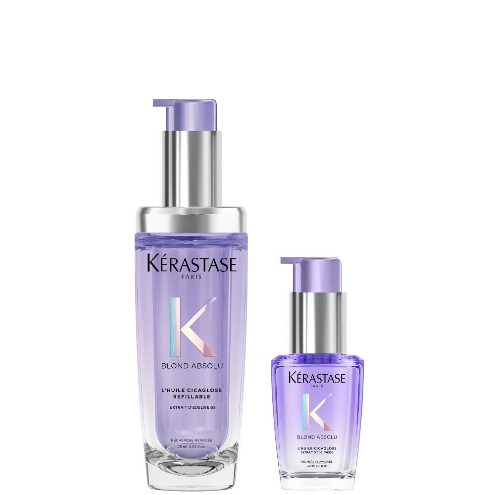lookfantastic Kérastase Chroma Absolu Refillable Hair Oil 75ml and Refill Capsule Duo for colour treated hair