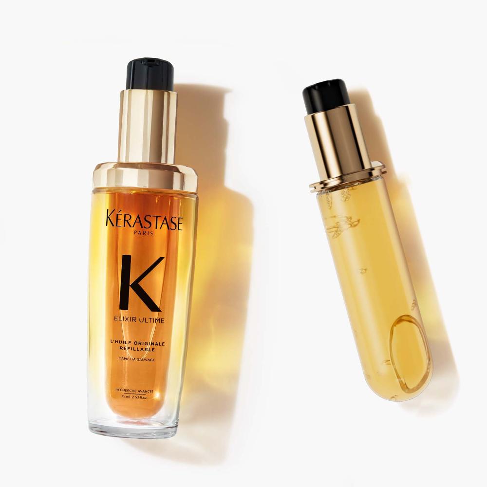 Lookfantastic Kérastase Elixir Ultime L'Huile Originale Hair Oil 75ml For All Hair Types With 75ml Refill Bundle