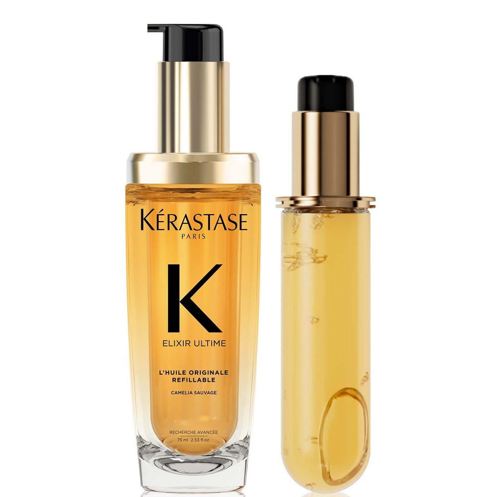 lookfantastic Kérastase Elixir Ultime L'Huile Originale Hair Oil 75ml for All Hair Types with 75ml Refill Bundle