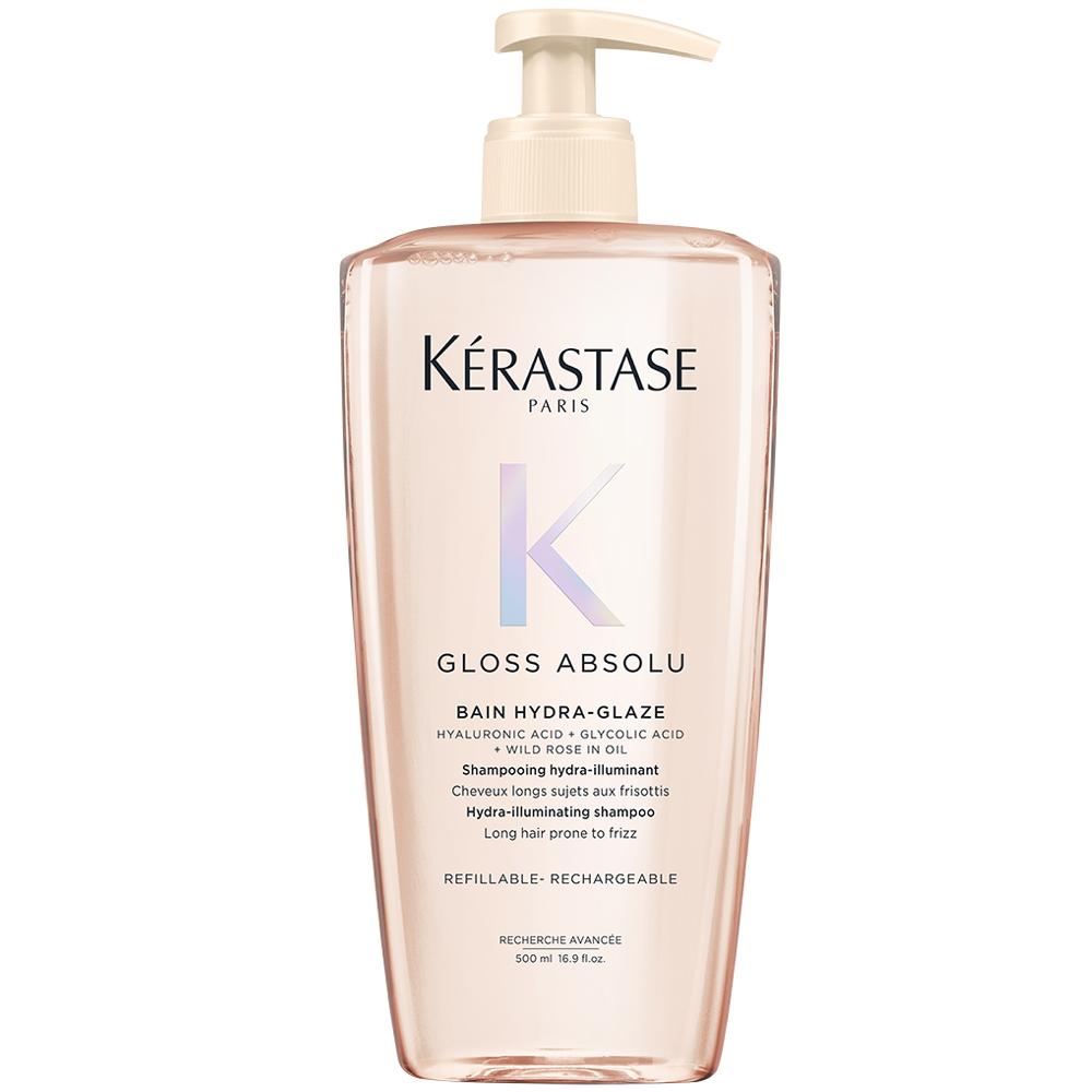 lookfantastic Kérastase Gloss Absolu Refillable Shampoo with Glycolic Acid Hyaluronic Acid and Wild Rose in Oil 500ml