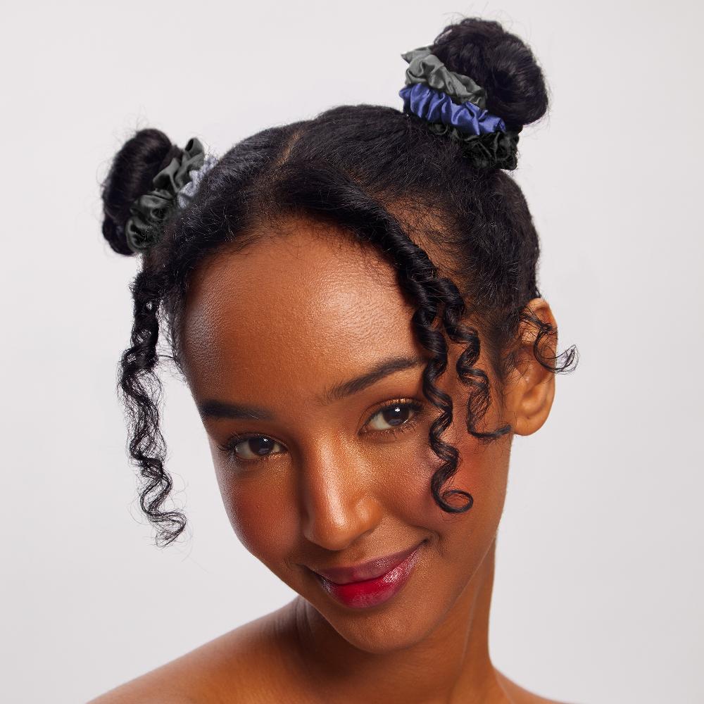 Lookfantastic Kitsch Satin Petite Scrunchies 5 Piece Set - Midnight