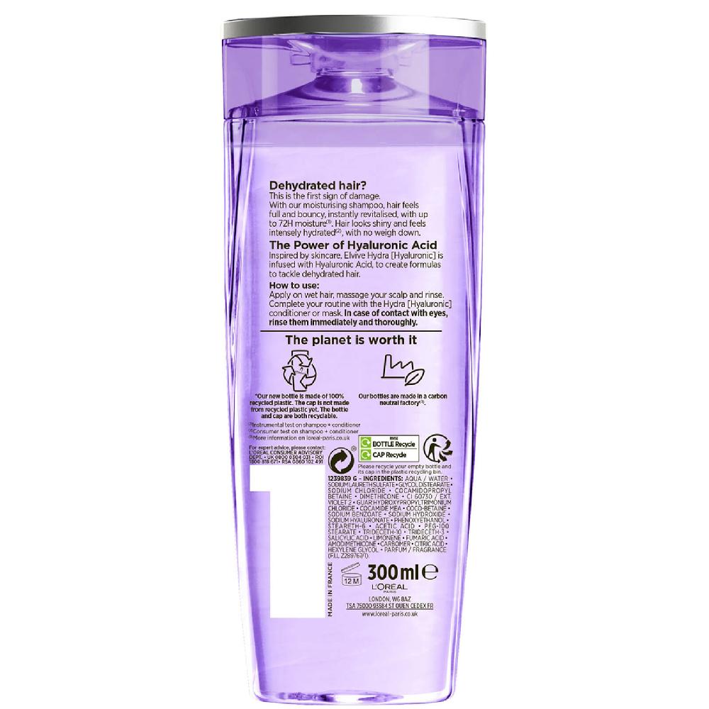 Lookfantastic L'Oreal Elvive Hydra Hyaluronic Acid Shampoo - 500ml