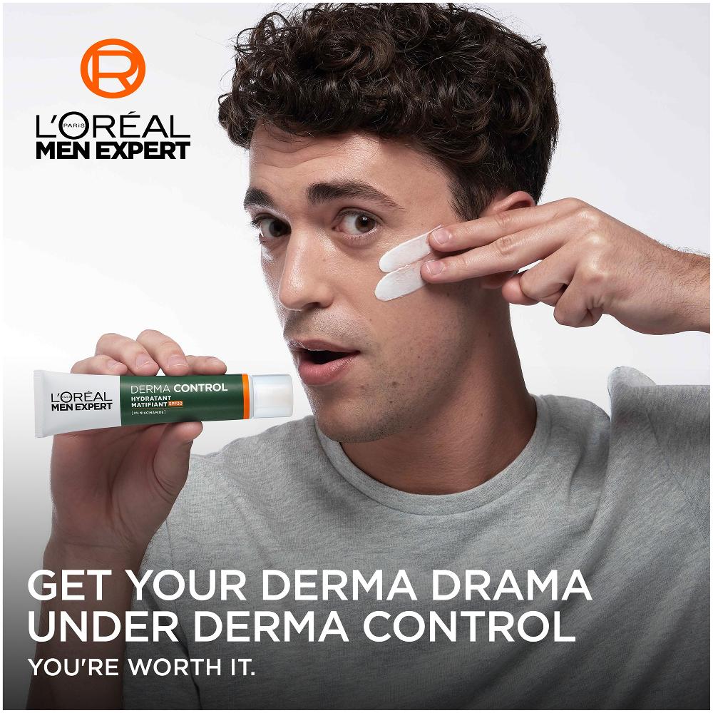 Lookfantastic L'Oréal Men Expert Derma Control Oil Moisturiser With SPF30 + 2% Niacinamide 40ml