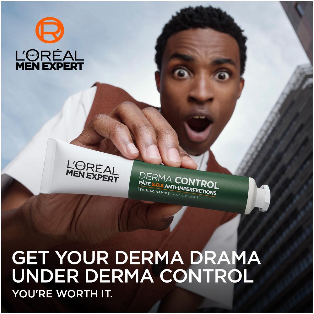 Lookfantastic L'Oréal Men Expert Derma Control S.O.S Pimple Paste With 5% Niacinamide + Glycolic Acid 45ml