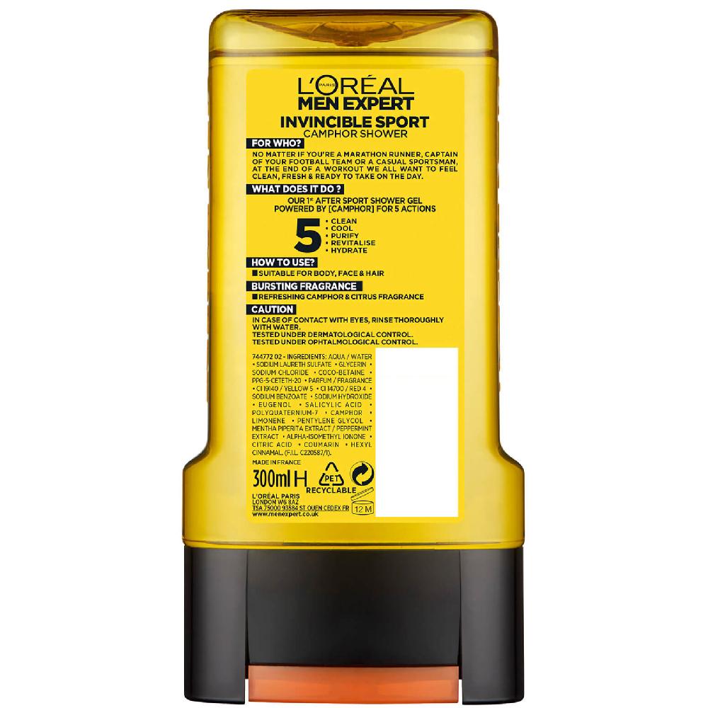 Lookfantastic L'Oréal Men Expert Invincible Sport 5-in-1 Duschgel 300 ml