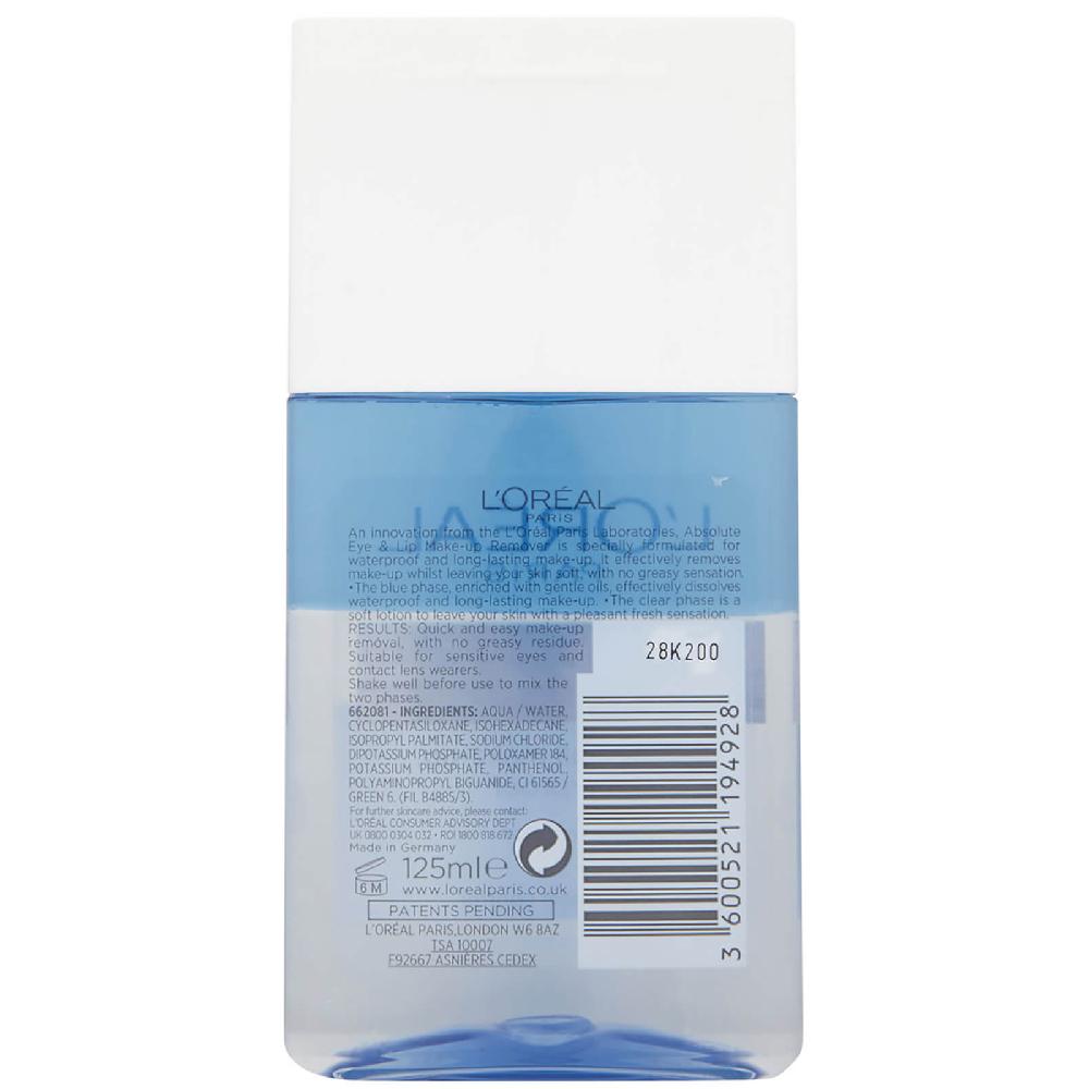 Lookfantastic L'Oreal Paris Absolute Eye And Lip Make-Up Remover 125ml