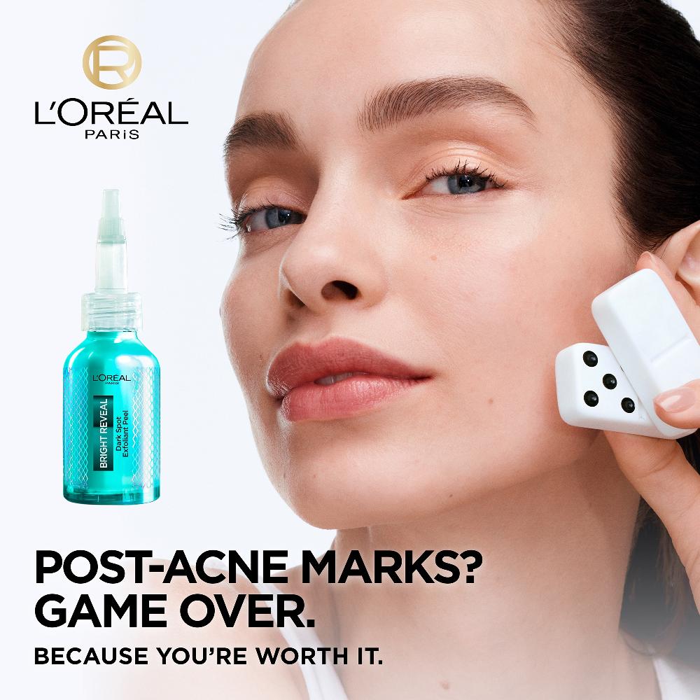 Lookfantastic L'Oréal Paris Bright Reveal Dunkle-Flecken-Peeling Für Das Gesicht 25 % AHA + BHA + Polyhydroxyalkanoate Und Nicotinamid 25 ml