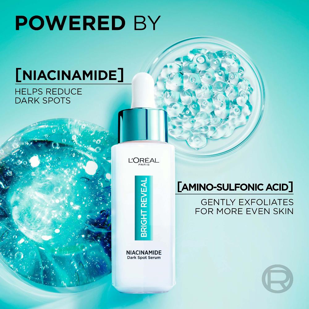 Lookfantastic L'Oréal Paris Bright Reveal Nicotinamid-Serum Dunkle Flecken Mit 10 % Nicotinamid Und Aminosulfonsäure 30 ml