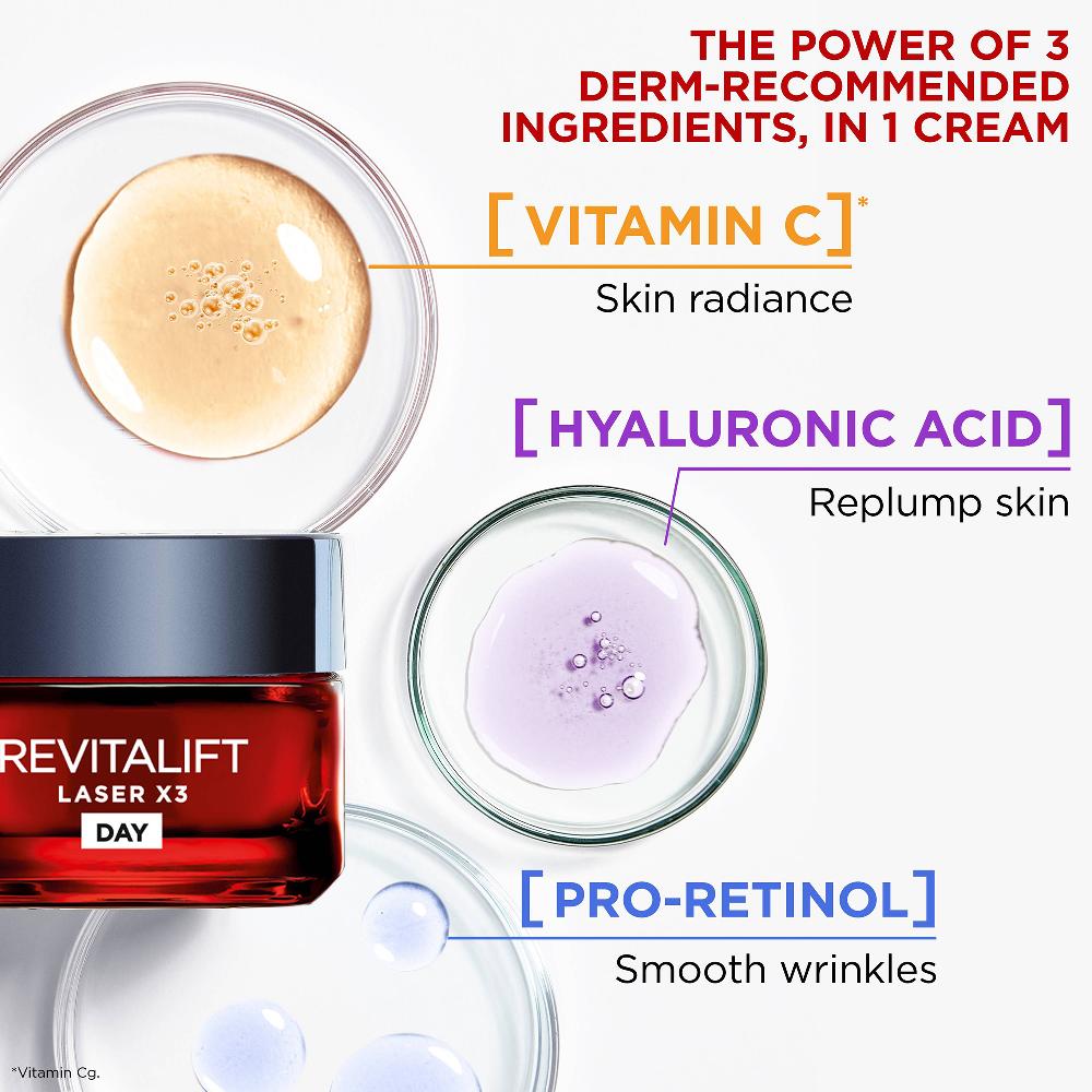 Lookfantastic L'Oréal Paris Dermo Expertise Revitalift Laser Renew Fortschrittliche Anti-Aging Feuchtigkeitspflege – Dreifache Wirkung (50 ml)