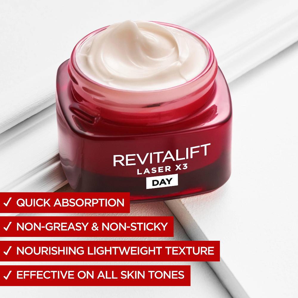 Lookfantastic L'Oréal Paris Dermo Expertise Revitalift Laser Renew Fortschrittliche Anti-Aging Feuchtigkeitspflege – Dreifache Wirkung (50 ml)