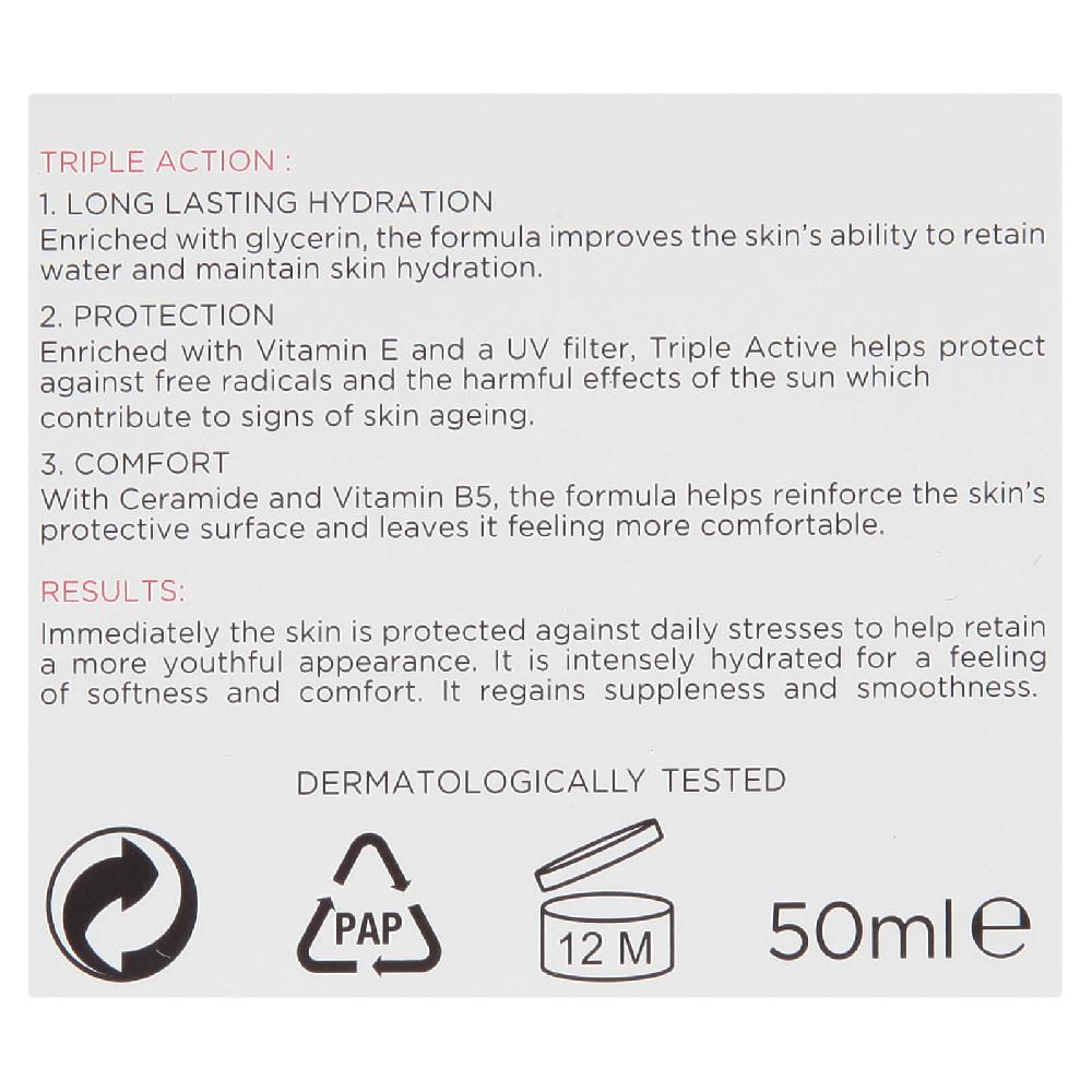 Lookfantastic L'Oréal Paris Dermo Expertise Triple Active Day Multi-Schutz Feuchtigkeitspflege – Trockene/Empfindliche Haut (50 ml)