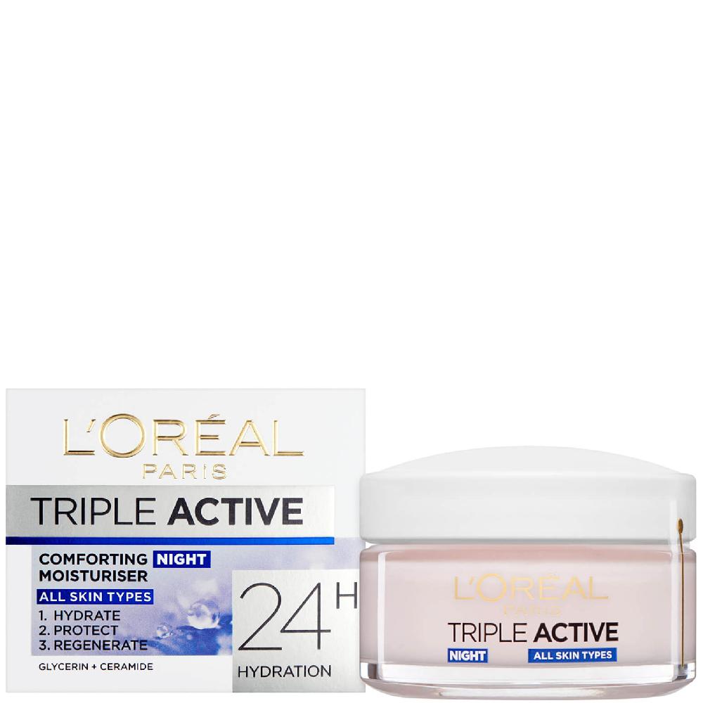 Lookfantastic L'Oreal Paris Dermo Expertise Triple Active Hydrating Night Moisturiser (50 Ml)
