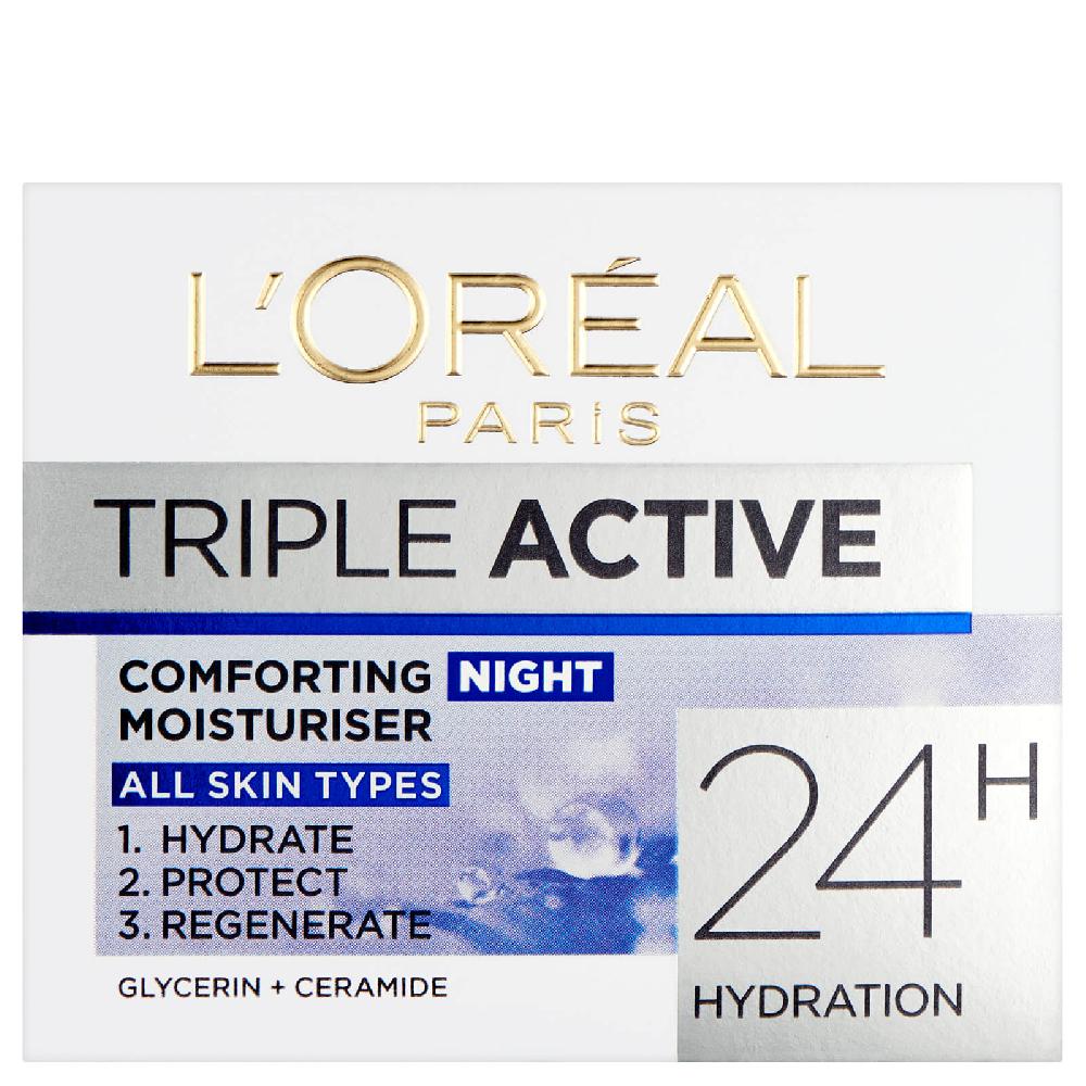 Lookfantastic L'Oreal Paris Dermo Expertise Triple Active Hydrating Night Moisturiser (50 Ml)