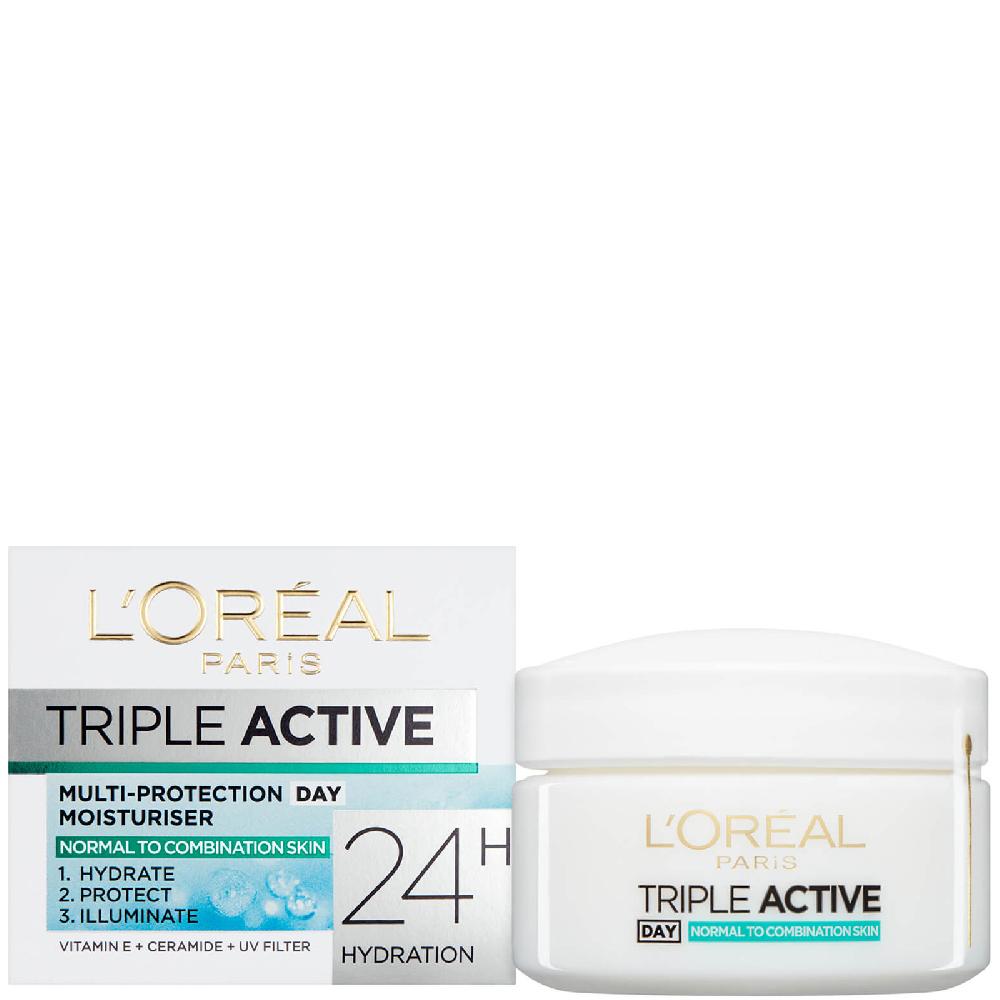 Lookfantastic L'Oreal Paris Dermo Expertise Triple Active Multi-Protection Day Moistriser - Normal / Combination (50ml)
